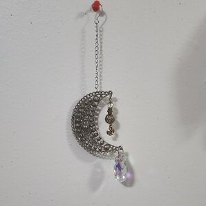 Hand Crafted Celestial Prism Crescent Moon Suncatcher